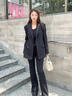 Laurèl【綿羊毛】25秋新款立裁修身收腰西裝女LWD363T00700 經(jīng)典黑 S 曬單實拍圖