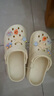 名創(chuàng)優(yōu)品（MINISO）洞洞鞋男女夏季外穿涼鞋防滑厚底踩屎感包頭涼拖鞋 卡其+海洋星星 曬單實(shí)拍圖
