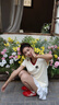LDBE正肩撞色V領(lǐng)短袖T恤女夏季美式復(fù)古學(xué)院風(fēng)微寬松設(shè)計(jì)感刺繡上衣潮 杏色 XL 【125-135斤】 曬單實(shí)拍圖