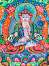 青藏源西藏純手繪扎基拉姆黃黑財神大黑天文殊菩薩藥師佛小唐卡佛牌吊墜 虛空藏菩薩生肖?；⑹刈o神4*5cm 曬單實拍圖