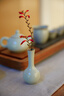 雅瓷汝窯迷你小花瓶陶瓷插花辦公室家用茶臺(tái)小擺件凈心小瓶送媽媽禮物 汝窯凈心小瓶 曬單實(shí)拍圖