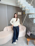 lagogo不易褪色闊腿牛仔褲女拉谷谷2025年秋季新款顯瘦寬松長(cháng)褲 深牛仔藍 M 曬單實(shí)拍圖