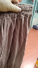 耿銳棉麻哈倫褲女2025夏季新款韓版薄款寬松顯瘦高腰直筒九分休閑褲 咖啡色 3XL146-155斤 曬單實(shí)拍圖