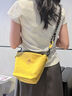 LEE輕便戶(hù)外斜挎包女2025新款小眾設計水桶包時(shí)尚百搭單肩包男高級感 姜黃色 曬單實(shí)拍圖