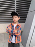 G.DUCKKIDS兒童裝男童春裝襯衫2025新款春秋款中大童男孩春季帥氣格子襯衣潮 橘色 150 cm 曬單實(shí)拍圖