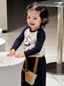 可英 GOWINBABY女童卡通長袖t恤2025秋季新女孩圓領(lǐng)寬松上衣女寶撞色插肩秀t恤衫 曬單實(shí)拍圖