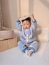 G.DUCKKIDS男童睡衣秋冬季珊瑚絨男孩寶寶睡衣加絨加厚兒童法蘭絨家居服卡通 灰色 110 曬單實拍圖