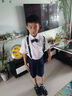 羅蒙兒童背帶禮服套裝男童禮服鋼琴演出服中大童英倫風(fēng) 藏青套裝 140 曬單實(shí)拍圖