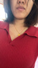 三彩2025夏季新款修身Polo領(lǐng)針織衫短袖精梳棉毛衫套頭女 安可拉紅 XL 170/92A 曬單實拍圖