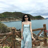 天丂法式藍(lán)色碎花吊帶連衣裙女款夏季海邊度假絕美純欲氣質(zhì)收腰長(zhǎng)裙子 吊帶連衣裙 M （95-105） 曬單實(shí)拍圖