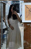 蔓爾依連衣裙女裝夏季2025新款夏天穿搭輕熟氣質(zhì)衣服減齡顯瘦短袖長(zhǎng)裙子 杏色 M 建議95-110斤 曬單實(shí)拍圖
