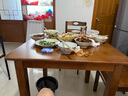 原聲原代實(shí)木餐桌椅組合小方桌家用飯桌正方形小餐桌茶幾桌四方桌子八仙桌 套裝 胡桃色一桌二椅（911#椅） 正方形80*80*高75cm 曬單實(shí)拍圖