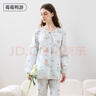 婧麒【森林通話系列】月子服春夏5-10月純天山棉產(chǎn)婦孕婦睡衣家居服 【純凈天山棉】莓莓鴨游 XXL 曬單實(shí)拍圖