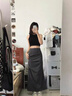 粉媚夢裙子女夏季半身裙包臀長裙2025新款修身顯瘦顯高小個子半裙a字裙 褶皺開叉包臀半身裙 M 【建議105斤以內(nèi)】 曬單實拍圖