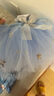 舞東方舞蹈服兒童女練功服夏季短袖女孩芭蕾舞裙跳舞衣女童中國舞形體服 淺藍(lán)色-短袖（練功服+裙子） 130 (身高120-130厘米) 曬單實(shí)拍圖