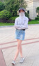 CEENIU防曬衣女2025新款夏季網(wǎng)眼透氣夏季戶外騎行防曬服寬松防曬短外套 灰色 網(wǎng)眼面料-帽子+防曬衣 曬單實拍圖