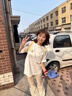 美式刺繡立體毛線小花軟糯短袖T恤女夏季2025新款設計感小眾上衣 白色 M 曬單實拍圖