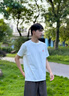 倉石一樹 KAZUKI KURAISHI倉石一樹潮流短袖T恤2025夏季新款男涼感時尚簡約寬松愛心情侶裝 白色 L 曬單實拍圖