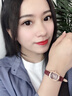 聚利時（Julius）手表女小巧氣質(zhì)小表盤方形學(xué)生2025新款簡約防水皮帶女士石英表 安可拉紅【送原裝備用表帶】 曬單實拍圖