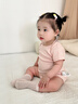 GOBABYGO丹麥嬰兒衣服夏季薄款純棉新生兒嬰兒包屁衣0-6-12個(gè)月滿(mǎn)月寶寶 淡玫瑰粉（圓領(lǐng)） 74cm  （建議6-9個(gè)月） 曬單實(shí)拍圖
