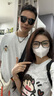 love legend情侶裝短袖t恤夏季寬松圓領(lǐng)一男一女印花半袖潮流百搭休閑上衣服 白灰色+白灰色 M 男+S女 曬單實拍圖