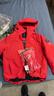 太平鳥(niǎo)男裝火山羽絨服連帽沖鋒冬季戶(hù)外保暖防寒外套 紅橙色 XL 曬單實(shí)拍圖