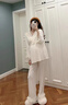 unisunny孕尚月子服產(chǎn)后哺乳睡衣春秋款莫代爾產(chǎn)婦喂奶衣睡褲套裝孕婦家居服 白色【莫代爾】 L 曬單實拍圖