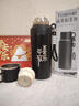 【品質(zhì)推薦】索赫超大容量保溫杯 316底學(xué)生上學(xué)茶水分離水杯 黑色800ml 曬單實(shí)拍圖