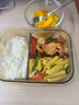 小熊（Bear）高硼玻璃保鮮飯盒可微波爐加熱專用餐盒格保鮮冰箱 三格980ml 曬單實(shí)拍圖
