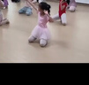 艾舞戈兒童舞蹈服女童短袖芭蕾舞練功服寶寶連體裙粉色公主紗裙 140碼 曬單實(shí)拍圖