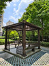 幽之藤家具（YOUZHITENG）鋁合金四角亭子別墅新中式戶外水榭小院花園公園庭院室外涼亭定制 3.4米四角亭斜形靠背座椅咖啡色 曬單實(shí)拍圖