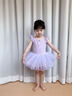 南瓜精靈兒童舞蹈服女童夏季練功衣幼兒女孩短袖芭蕾舞裙女中國(guó)舞跳舞服裝 淺紫色 105 (建議105-110cm 22-25斤) 曬單實(shí)拍圖