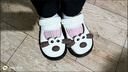 智蕓雁可愛(ài)卡通洞洞夏季新款防滑女外2024拖鞋包頭一腳蹬大頭鞋日系休閑 黑白雙色-大耳狗 升級版 36-37 曬單實(shí)拍圖