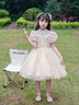 奧萬森aowansen女童禮服輕奢小眾鋼琴演出服兒童生日公主裙女孩主持人花童婚禮裙 2306香檳色 短袖 +送皇冠 150 cm 曬單實(shí)拍圖
