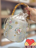 蜀影包包女包國風刺繡中式古風女士水桶包圓筒包繡花包手提包送媽媽包 白色-新中式國風刺繡水桶包 曬單實拍圖