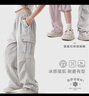 迪士尼女童褲子夏季薄兒童工裝褲中大童休閑傘兵褲防蚊褲EK003炭灰色140 曬單實(shí)拍圖