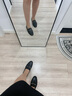 73hours 倪妮同款 女鞋奶酪包春秋新款一腳蹬平底單鞋通勤樂福鞋女-黑色/38 曬單實拍圖