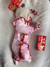 G.DUCKKIDS小黃鴨童裝嬰兒衣服春秋冬季周歲禮服女寶寶漢服中國(guó)風(fēng)百日滿月服 平安喜樂紅色-夾棉 80cm 建議75-80碼9-12月 曬單實(shí)拍圖