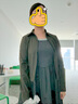 初語撞色假兩件拼接U領(lǐng)短袖連衣裙女2025夏季新款收腰中長款裙子 深碳灰 XL 曬單實拍圖