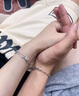老鳳祥S925銀情侶手鏈男女新款輕奢異地戀一對女士生日禮物女生送女朋友 荊棘與玫瑰情侶手鏈一對 曬單實拍圖