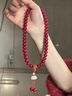 QMXD紅菩提手串女士雙圈女配飾手持中式盤(pán)玩佛珠手鏈文玩手把件念珠 繽紛紅顏雙圈手串10*9mm 曬單實(shí)拍圖