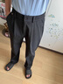 羅蒙（ROMON）寬松闊腿羊毛男士休閑褲秋冬款直筒休閑西褲大碼松緊男褲爸爸褲子 碳灰色 XL (適合145-160斤)2.6-2.7尺 曬單實(shí)拍圖