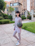奇動(dòng)【輕氧衣】女童夏季高彈運動(dòng)訓練外套春秋套裝瑜伽服 淡紫色 150 曬單實(shí)拍圖