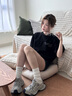 Cmxvz Kabot運動休閑鞋女士2025新款夏季網(wǎng)面休閑運動鞋港風厚底增高老爹鞋 灰藍色 單層 38 曬單實拍圖