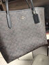蔻馳（COACH）【官方授權(quán)店】奢侈品女包City33大號(hào)托特包單肩手提包送女友禮物 CV976IMXAQ深棕色 曬單實(shí)拍圖