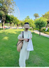 Jret夏季小個(gè)子短袖法式連衣裙女裝寬松露肩氣質(zhì)中長款泡泡袖裙子 杏色 L 曬單實(shí)拍圖
