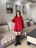 TKSY新中式國風盤扣毛呢外套女秋冬2025新款斗篷披肩嘉興雙面羊毛大衣 中國紅- M 【80-125斤】 曬單實拍圖