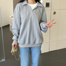 WASSUP UOSNE日式潮牌衛(wèi)衣男女款秋冬季休閑寬松假兩件套頭V領(lǐng)上衣情侶POLO衫 2232杏色 L （推薦體重125-145斤） 曬單實(shí)拍圖