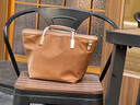 古森奴輕便褶皺休閑尼龍托特包斜挎餃子包時(shí)尚牛津布單肩包通勤手提包女 咖啡金 可裝平板 曬單實(shí)拍圖