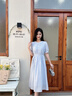 MAGIOPY國際奢侈品牌女裝高檔天絲連衣裙女夏季新款歐若風(fēng)襯衫圓領(lǐng)裙子女 藍(lán)色 L 曬單實(shí)拍圖